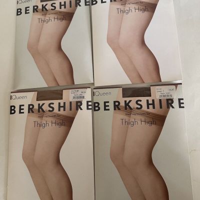 Vintage Berkshire Thigh High Stone City Beige Queen 2 Year 2002 Lot Of 4