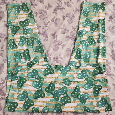 CHARLIES PROJECT DISNEY GREEN MINNIE BOWS CAPRI LEGGINGS PLUS SZ TC 16-22 NWT