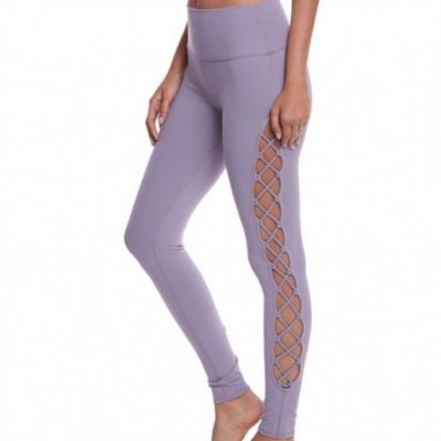 ALO Womens Leggings Lavender Yoga ENTWINE Legging With Side Cut Outs Size Small