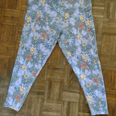 J4 Women's Cropped Recycled Polyester Leggings Floral Print Plus Size  1X