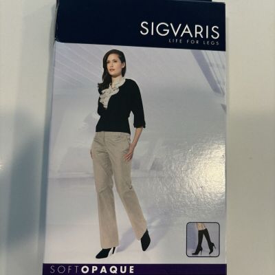 Sigvaris 841C  Opaque Black  15-20 mmHg Closed Toe Knee High Compression New