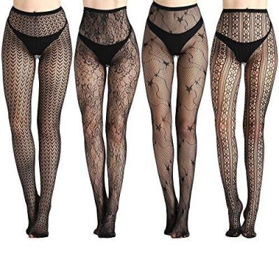 Joyaria Womens Sexy Lace Patterned Tights Fishnet Floral Stockings Pattern Pa...