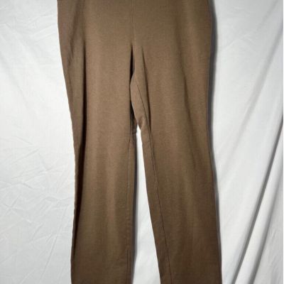 J. Jill Pure Jill Knit Twill Straight-Leg Pants L Petite- Brown/Khaki