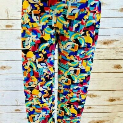 LULAROE Women Stretchy Slim Fit High Waist Abstract Bird Legging Pants One Size