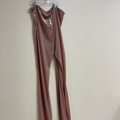 NWT Skims Women's Velvet Flared Legging Chestnut Brown AP-PNT-1328 Size 4X
