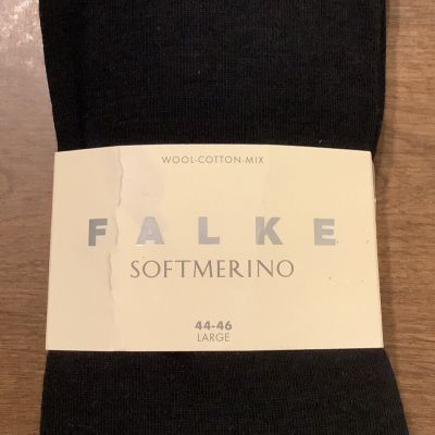 Falke Women's Softmerino Wool Cotton Blend Tights Black Size Large 44-46 NWT