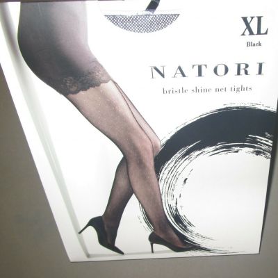 NATORI~X-LARGE~Black Bristles Shine Net Tights NAT-201