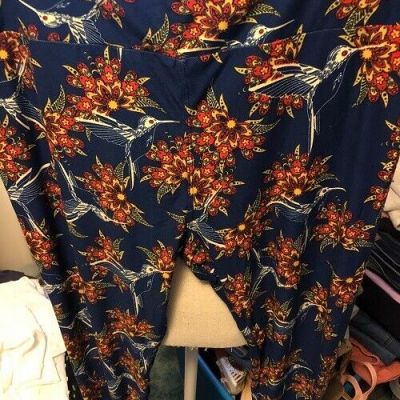 LULAROE TALL & CURVY LEGGINGS (#39) HUMMINGBIRD FLORAL