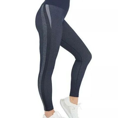 NWT  SPANX 50232R Navy Haze Look At Me Now Seamless Track Stripe Leggings Size S