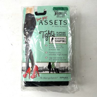 Assets by Sara Blakely For Spanx Flipside Diamond Shaping Tights In Black Size 3