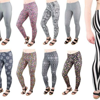 Soft Stretch Leggings, Women's Full Length Fashion Pants Legging, Multi Color