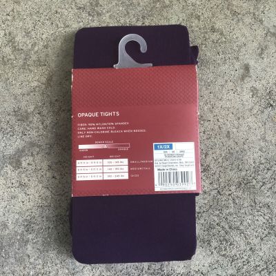 NWT Merona Opaque Tights Size 1X/2X Phantom Grape Purple 5’5”-5’11” 190-245 lbs
