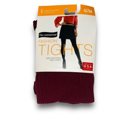 No Nonsense Fashion Patterned Tights Rib Scarlet Red Size S/ M New