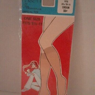 Vintage Marianne Knee-High Stockings Sz 8.5-11 Cream 100perc Nylon Stockings 1960s