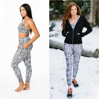 Zyia Active Snow Leopard Hi-rise Pocket Brilliant 7/8 Leggings Size 6-8 (M)