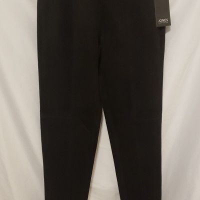 Jones New York Velvet Pants Women Sz 2 Black Pull On Pleated Ankle Length