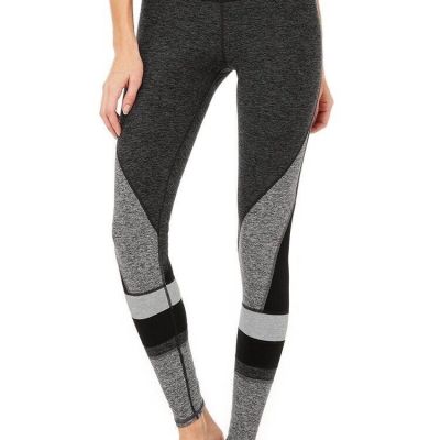 New Alo Yoga High Waist Alosoft Momentum Legging Colorblock Size XS Gray $110