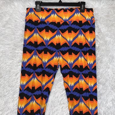 LulaRoe Leggings Women TC 12-22 Orange Black Stretch Halloween NEW