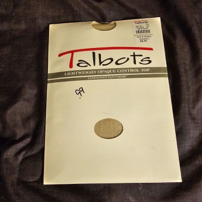 Talbots Vintage Pantyhose Opaque COntrol Top Seashell Size B Medium New NIP