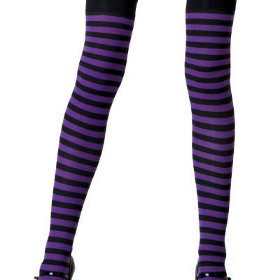 Black / Purple Striped Stockings