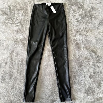 NWT Velvet by Graham and Spencer Faux Leather Leggings XS Black Zipper