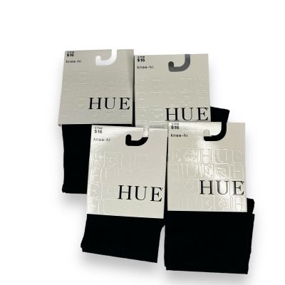 HUE Pindot Knee Hi Womens One Size Black | 4 Pair | NEW