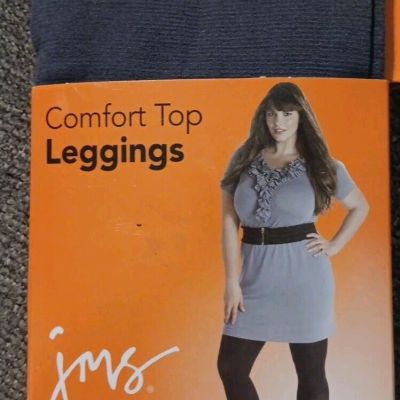 JMS Just My Size Grey Gray Leggings Size 3X Solid Footless Comfort Top Ankle