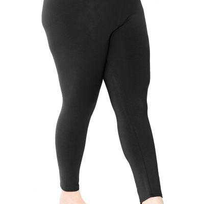 Women's Plus Size Oh So Soft Full Length Leggings Black 7X