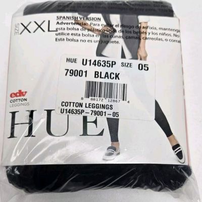 Women's Hue Black Cotton Leggings Size 2XL NWT