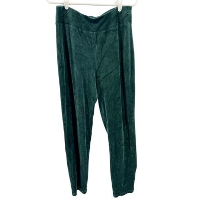 Talbots Luxe Velour high waisted leggings large hunter green velveteen