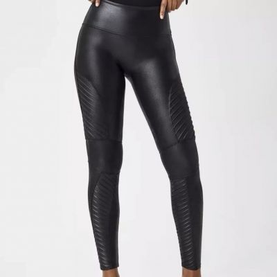 Spanx moto leggings Faux Leather Women’s small Shiny Leggings