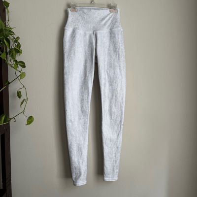 Alo Yoga White Silver Crackle Athletic Workout Yoga Pants Leggings size XS