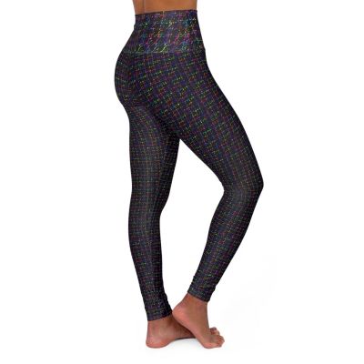 Yoga Leggings, Colorful Houndstooth Pattern, Women's Workout Pants, Activewear,