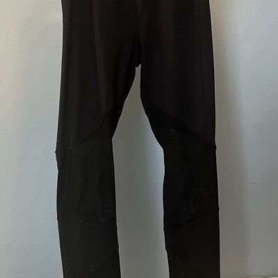 Good American Size 3 Black Leggings With Sheer Inserts size Large