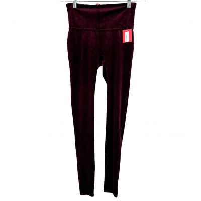 Spanx Women's Velvet Leggings Rich Burgundy Size Medium New With Tags Style 2070