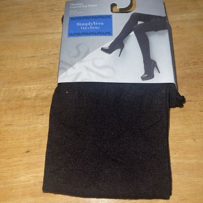 SIMPLY VERA Vera Wang Control Top Tights Black Opaque Size 3