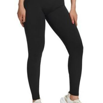 V Crossover High Waisted Workout Leggings for Women, Scrunch Butt Medium Black