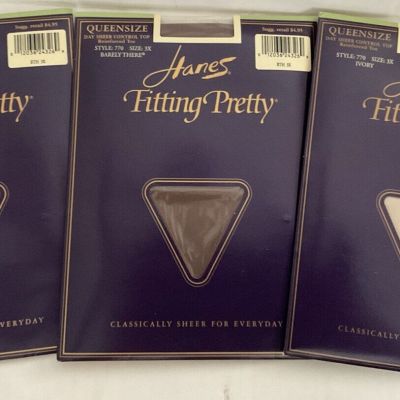 Hanes Fitting Pretty Pantyhose, Size 3X-Barely There & Ivory