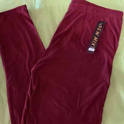 Plus Size Burgundy Leggings Fits Sizes 12-18 NEW