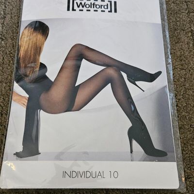 Wolford Individual 10 Tights M 12/14 Gray Fog 18382 7315 New NWT Sealed