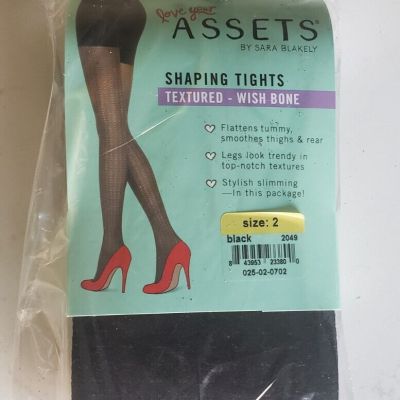 Love Your Assets Shaping Tights Textured Wish Bone Spanx Black Size 2 New