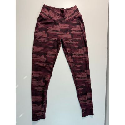 Alphalete Burgundy Abstract Print Workout Leggings Athletic Pants