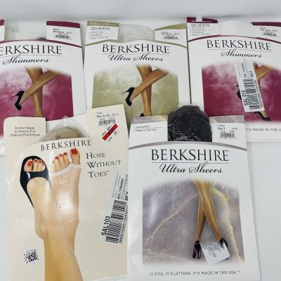 Berkshire 5 Pairs Pantyhose Stockings In Box Crafting Various Sizes FLAWS 277