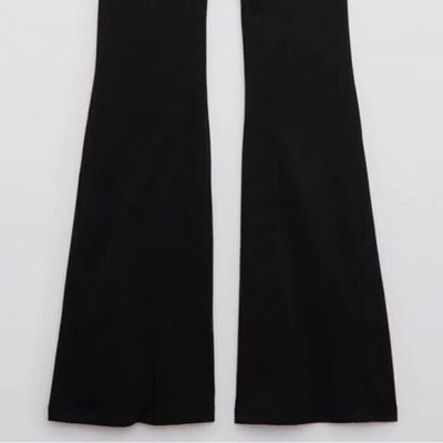 Aerie Offline Fold Over High Waisted Black Flare Leggings NWT XXL