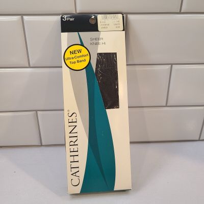Catherines Day Sheer Kme Highs 3 Pk Size A/B 150-265 lbs Black Sandalfoot