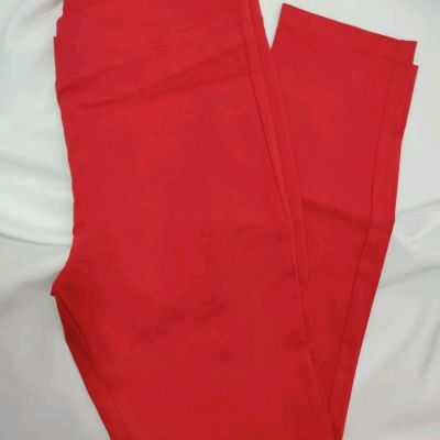 Libian Ankle Length Crisscross Waist Red Legging, Size 3X