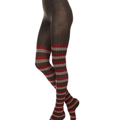 Colored Stripes Cotton Blend Sweater Tights