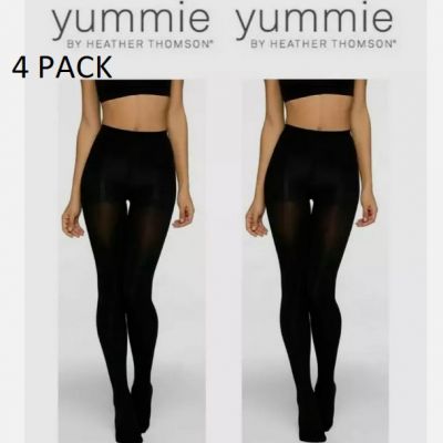 Yummie BY HEATHER THOMSON 4 PACK OPAQUE TIGHTS( BLACK,SMALL ) NWOT