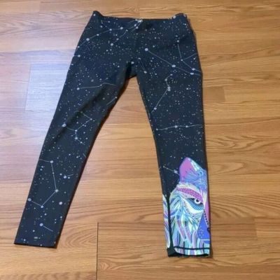 Feed me. Fight me constellation wolf leggings