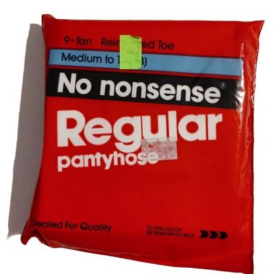 Vintage No Nonsense Regular Pantyhose 9 - Tan Reinforced Toe